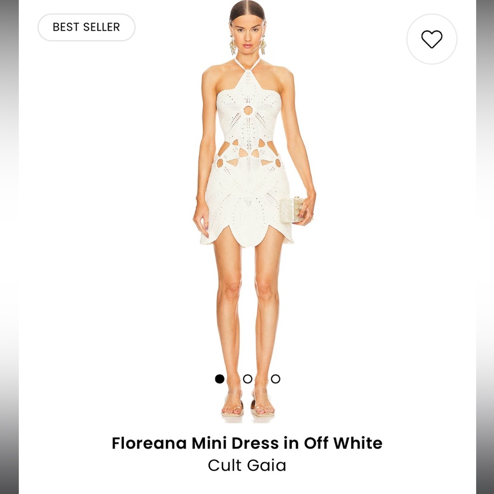 Cult Gaia XS Floreana Mini Dress in Off White